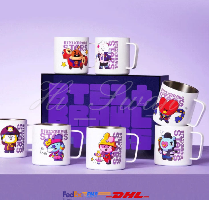 [BT21] - BT21 X Brawl Stars Stainless Steel Mug - OFFICIAL MD