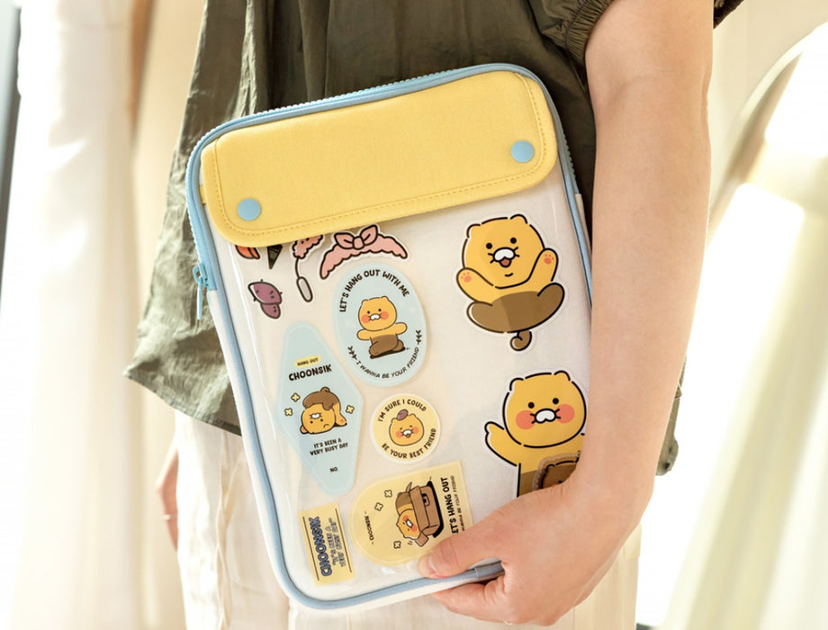 [KAKAO FRIENDS] - Chunshik PVC Tablet Laptop Pouch 11 inch/13 inch OFFICIAL MD