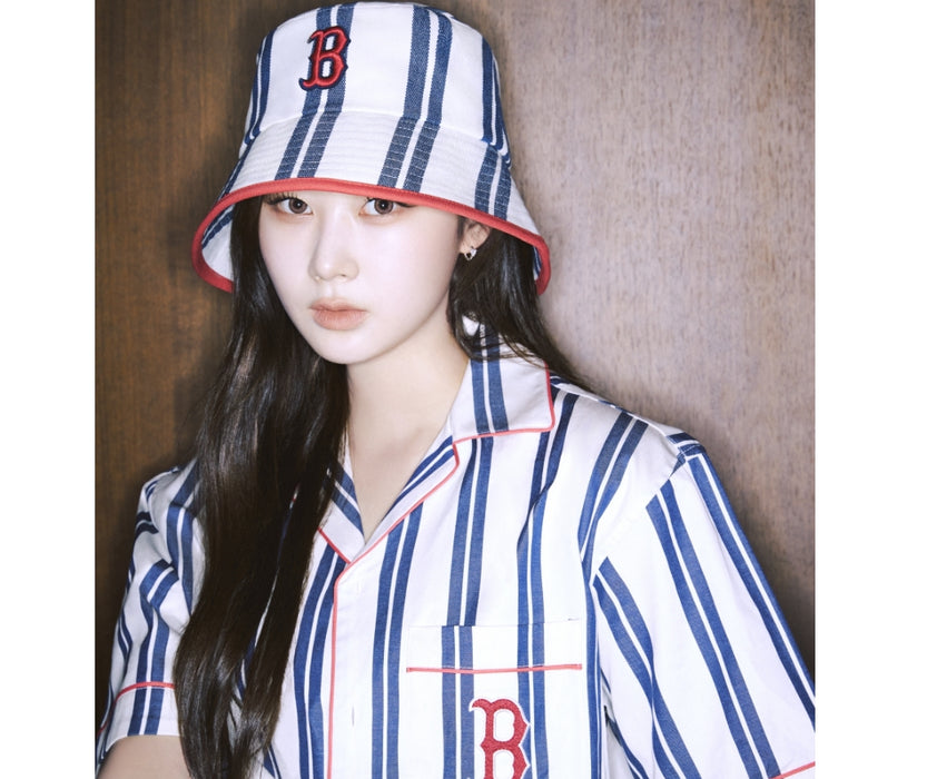 [AESPA]-MLB X AESPA GISELLE PICK Enix Stripe Jacquard BUCKET HAT 3AHT28223-43NYL