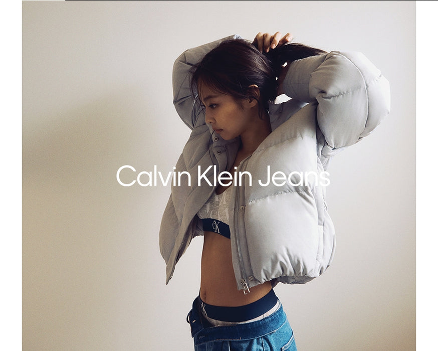 [BLACKPINK] - JENNIE X CK Women's Micro Branding Roll Neck Sweater P4WJ216606ACJ