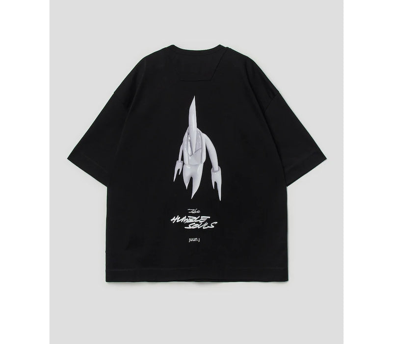 [BTS] - Juun.J X BTS MEN Black Signature Overfit Half Sleeve T-shirt JC2342PH15