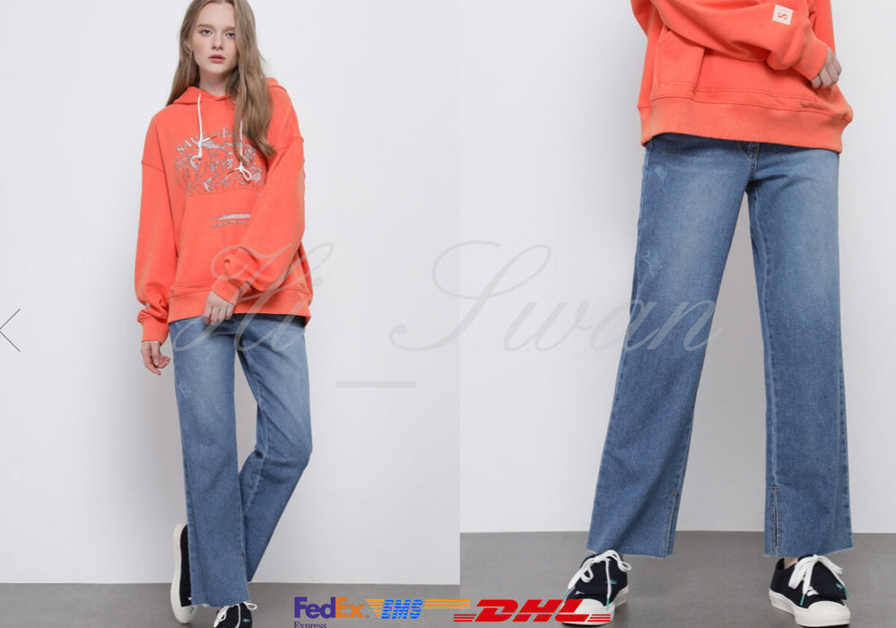 [RED VELVET] - SJYP x YERI Collabo Basic side slit pants BLUE PW2B7NPC569WBL