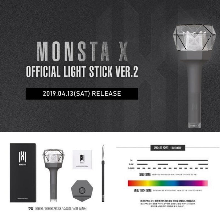 [MONSTA X]-MONSTA X OFFICIAL LIGHT STICK VER.2 Free Shipping+ Tracking In Stock