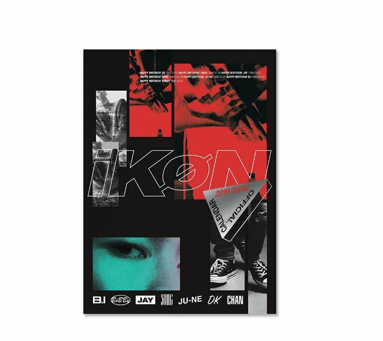 [iKON]-iKON 2019 OFFICIAL CALENDAR  ZIPPER BAG+CALENDAR+STICKER SET+LOGO STICKER