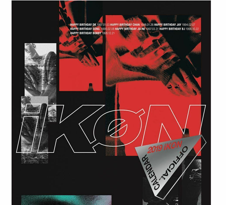 [iKON]-iKON 2019 OFFICIAL CALENDAR  ZIPPER BAG+CALENDAR+STICKER SET+LOGO STICKER