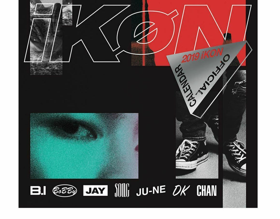 [iKON]-iKON 2019 OFFICIAL CALENDAR  ZIPPER BAG+CALENDAR+STICKER SET+LOGO STICKER