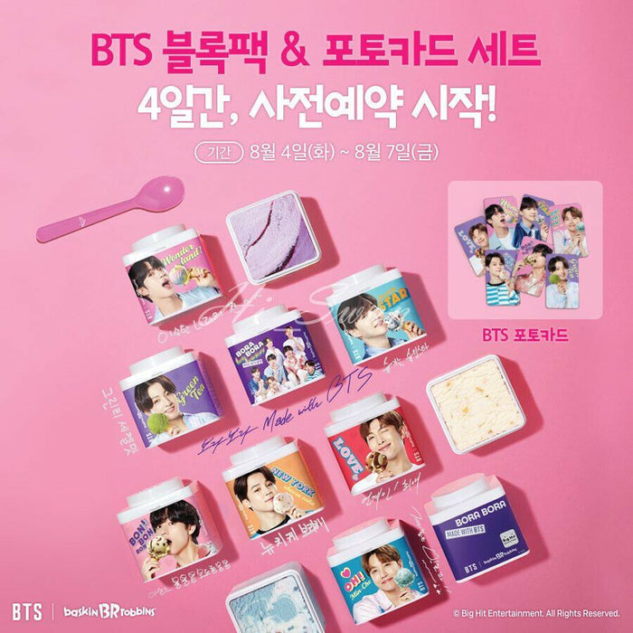 [BTS] - BTS X Baskin Robbins Block Package + Photo Card Sets Limited Edition