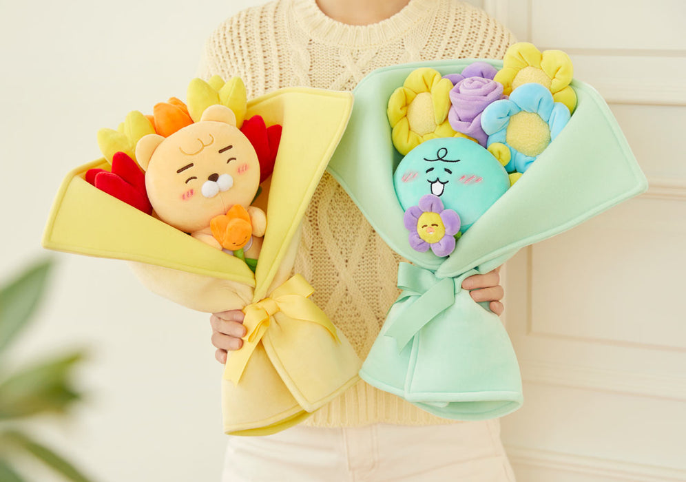 [KAKAO FRIENDS] - Love Ryan Tulip Bouquet Soft Plush, Jordy Sunflower Bouquet