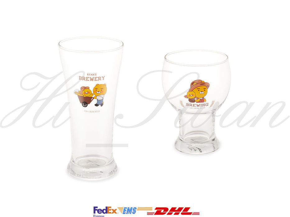 [KAKAO FRIENDS] - Beer Glass 2P Set Ryan & Choonsik OFFICIAL MD