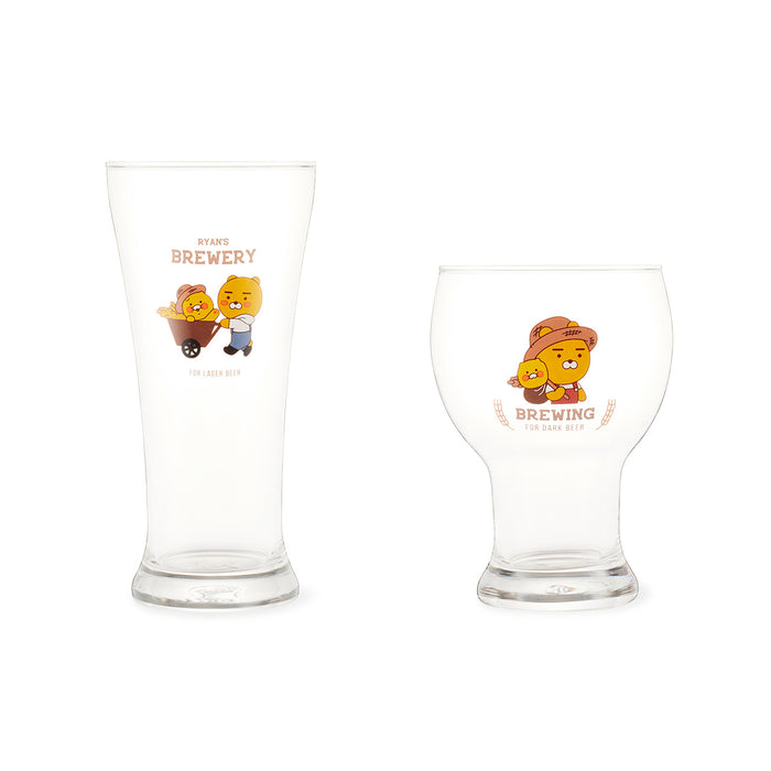 [KAKAO FRIENDS] - Beer Glass 2P Set Ryan & Choonsik OFFICIAL MD