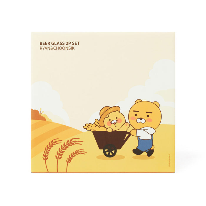 [KAKAO FRIENDS] - Beer Glass 2P Set Ryan & Choonsik OFFICIAL MD