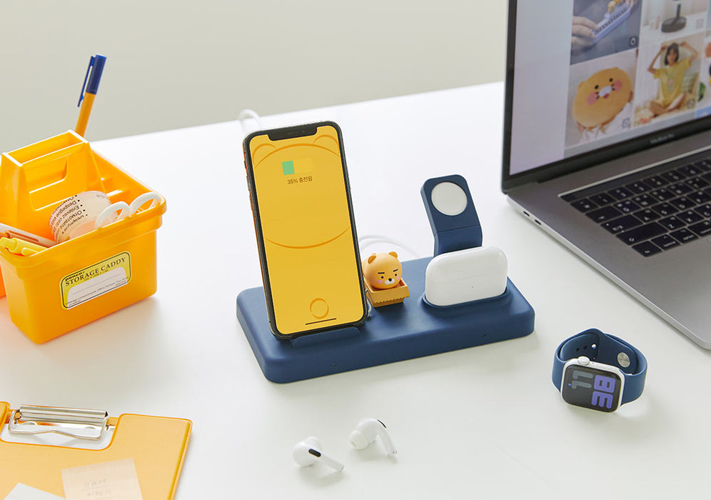 [KAKAO FRIENDS] - 2in1 Wireless Charger&Apple Watch Stand Ryan&Choonsik MD