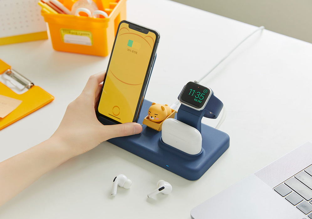 [KAKAO FRIENDS] - 2in1 Wireless Charger&Apple Watch Stand Ryan&Choonsik MD