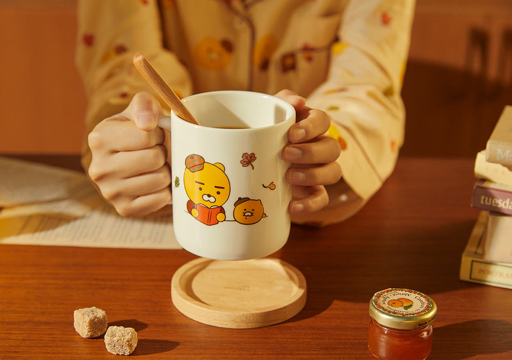 [KAKAO FRIENDS] - Friends Bookstore Wood Lid Mug OFFICIAL MD