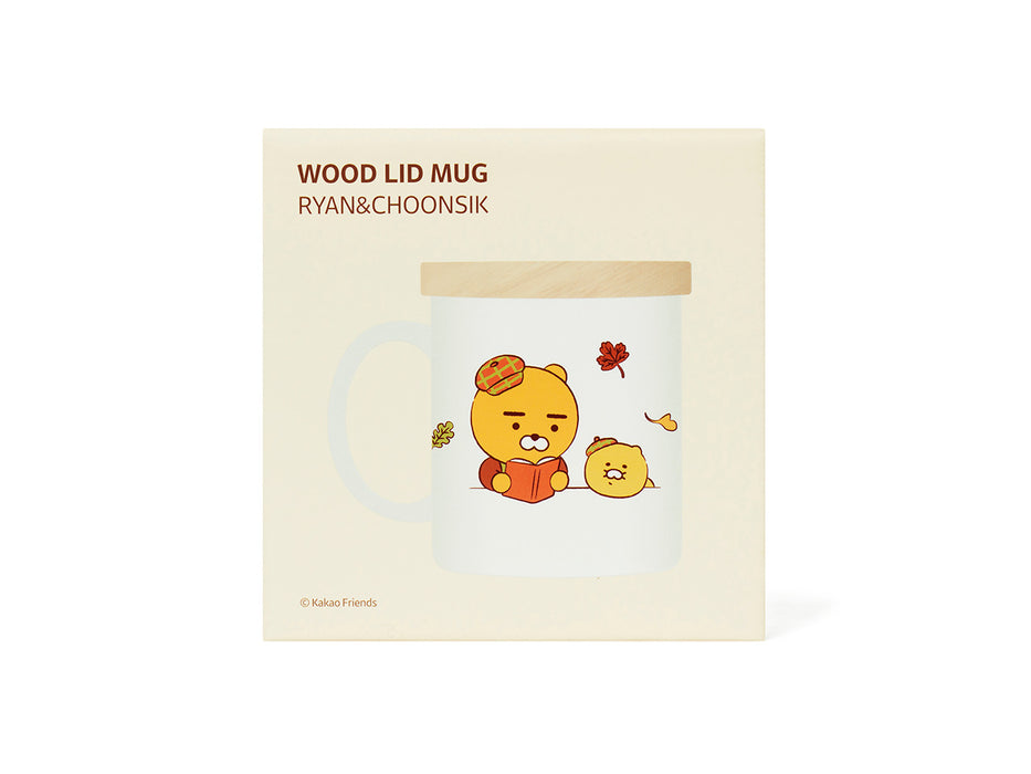 [KAKAO FRIENDS] - Friends Bookstore Wood Lid Mug OFFICIAL MD