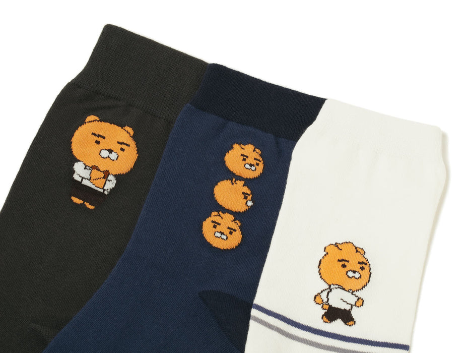 [KAKAO FRIENDS] - Socks Secretary 3P Set RYAN, Apeach OFFICIAL MD