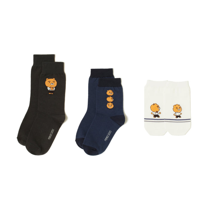 [KAKAO FRIENDS] - Socks Secretary 3P Set RYAN, Apeach OFFICIAL MD