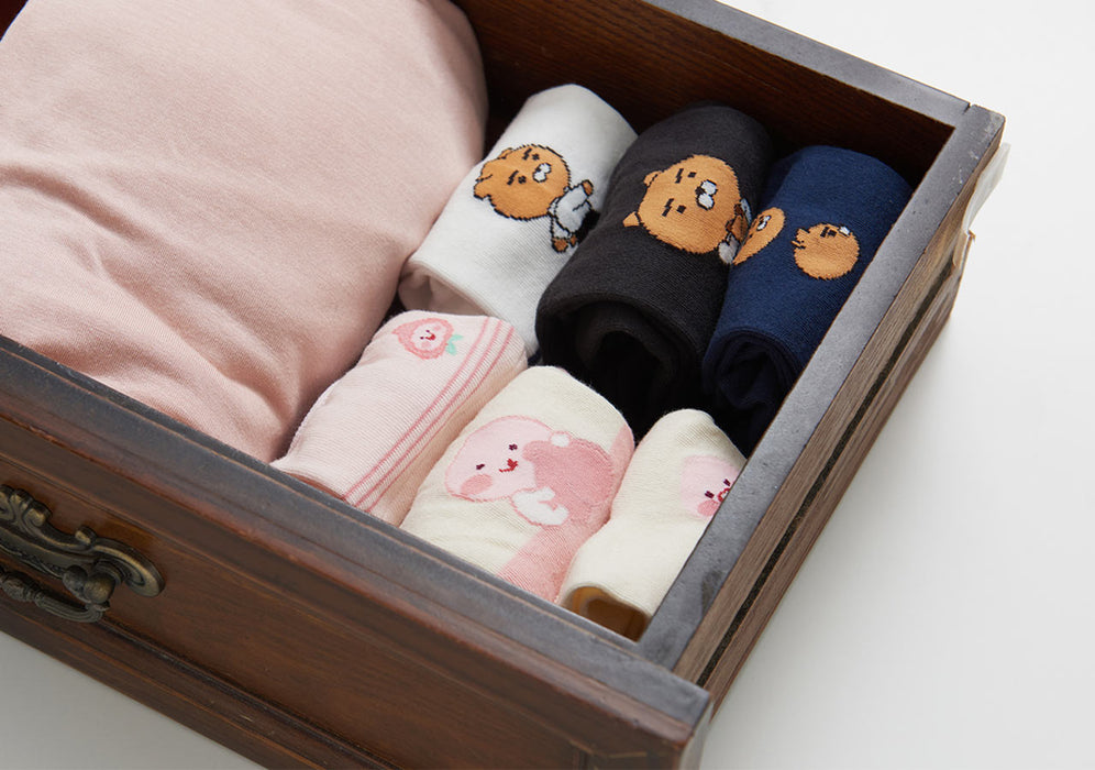 [KAKAO FRIENDS] - Socks Secretary 3P Set RYAN, Apeach OFFICIAL MD