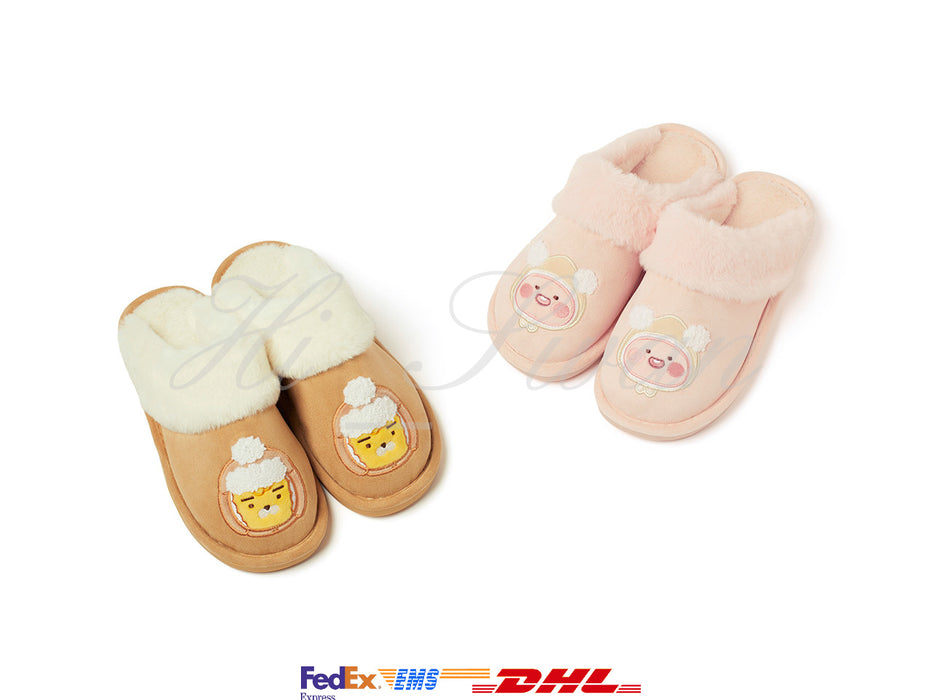 [KAKAO FRIENDS] - Snow Village Fur Slipper Ryan & APEACH OFFICIAL MD