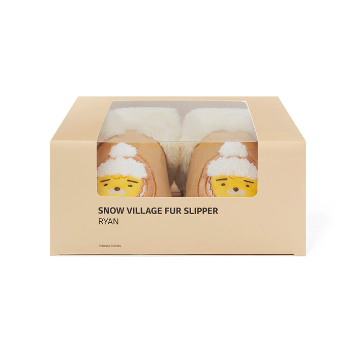 [KAKAO FRIENDS] - Snow Village Fur Slipper Ryan & APEACH OFFICIAL MD