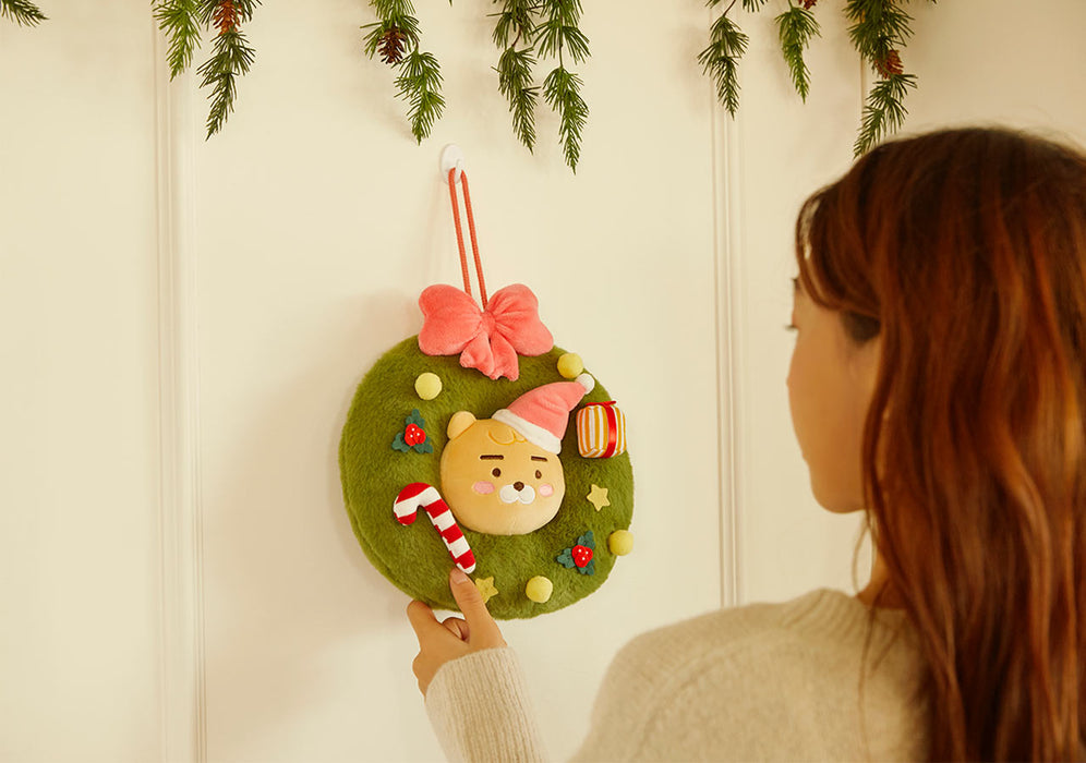 [KAKAO FRIENDS] - Christmas Wreath Soft Plush Ryan, Choonsik OFFICIAL MD