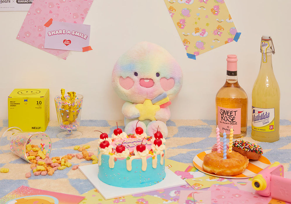 [KAKAO FRIENDS] - Care Bears x Kakaofriends Plush Toy RYAN, APEACH OFFICIAL MD