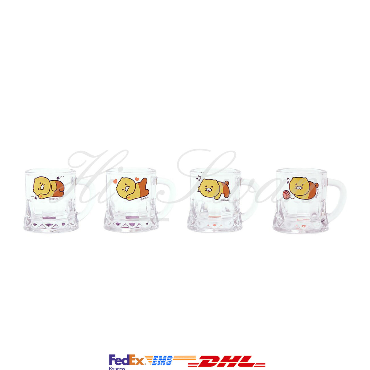 Kakao Friends Mini Glass Set Choonsik Official Md Hiswan 6177