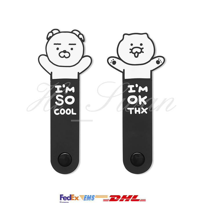 [KAKAO FRIENDS] Black & White Cable Holder 2P Set - Ryan & Choonsik OFFICIAL MD