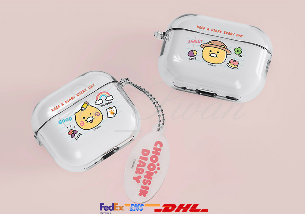 [KAKAO FRIENDS] Choonsik Diary Clear Slim AirPods Pro2 Case OFFICIAL MD