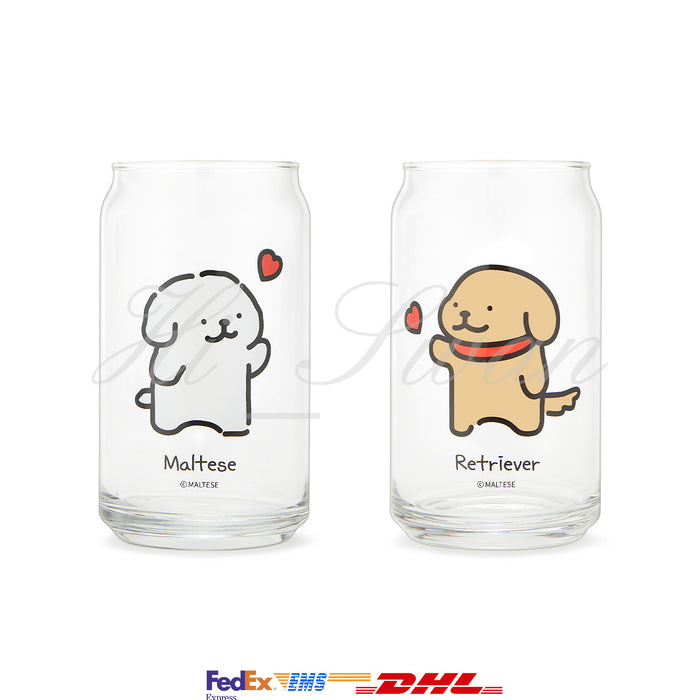 [KAKAO FRIENDS] Maltese Can Glass Set OFFICIAL MD