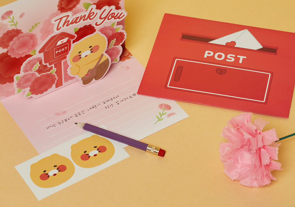 [KAKAO FRIENDS] Choonsik Carnation Envelope & Card Set OFFICIAL MD