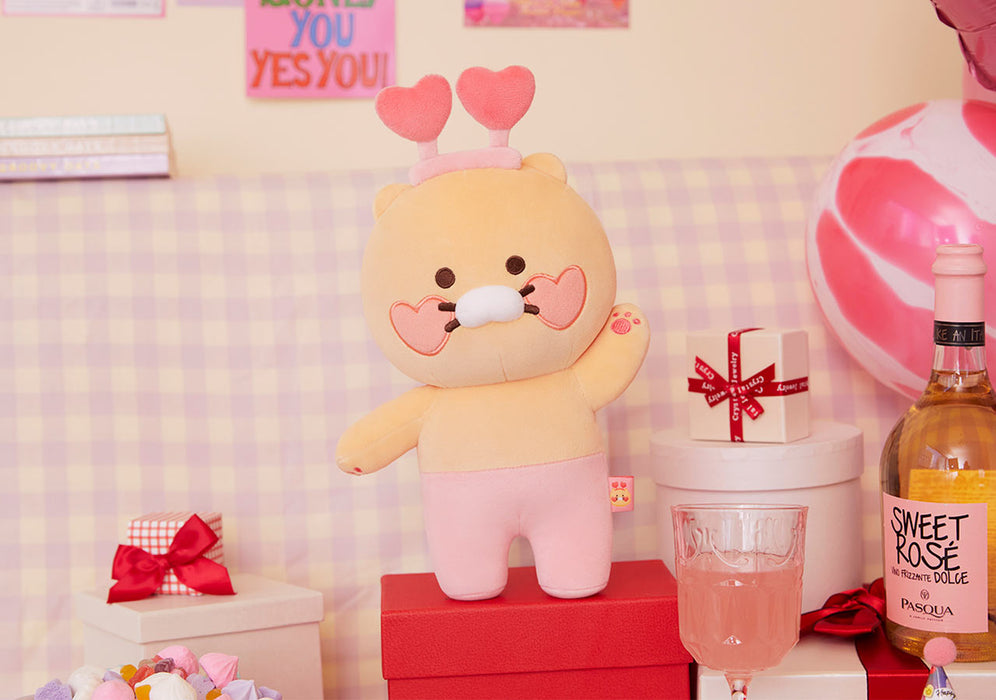 [KAKAO FRIENDS] LOVE LOVE PINK RYAN & CHOONSIK Plush Toy OFFICIAL MD