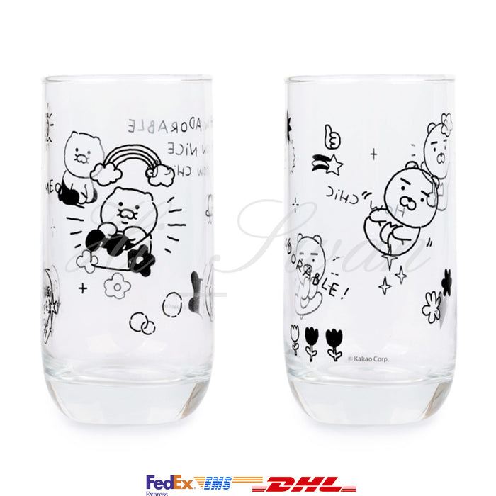 Kakao Friends Doodle Doodle Glass Cup 2p Set Official Md Hiswan 6019