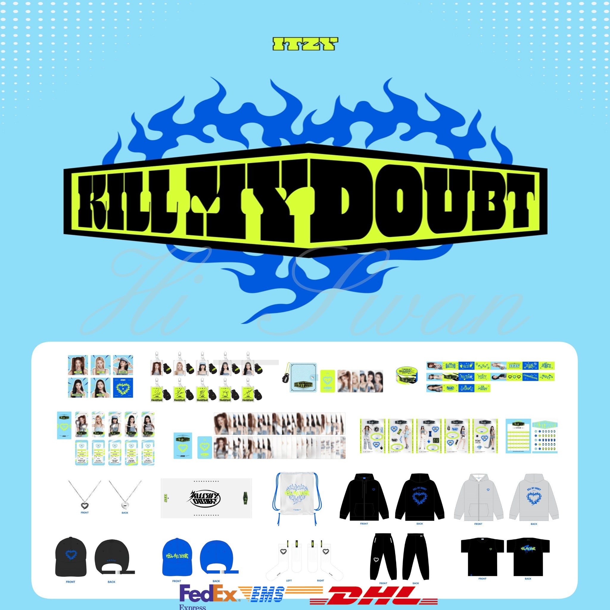 ITZY ペンコン MD Tシャツ 新品未開封 KMNZ_緜先生 描き下ろしイラスト LIZ タクティカルファッション