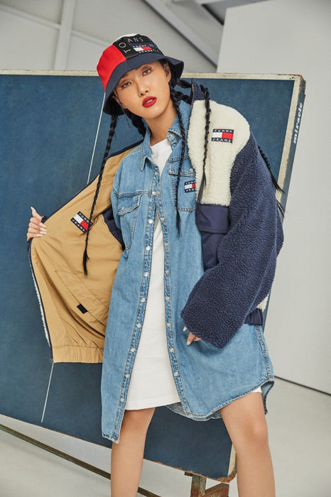 [MAMAMOO]- HWASA X TOMMY JEANS Heritage Logo Play Bucket Hat T32B6AHT11TMT10GY