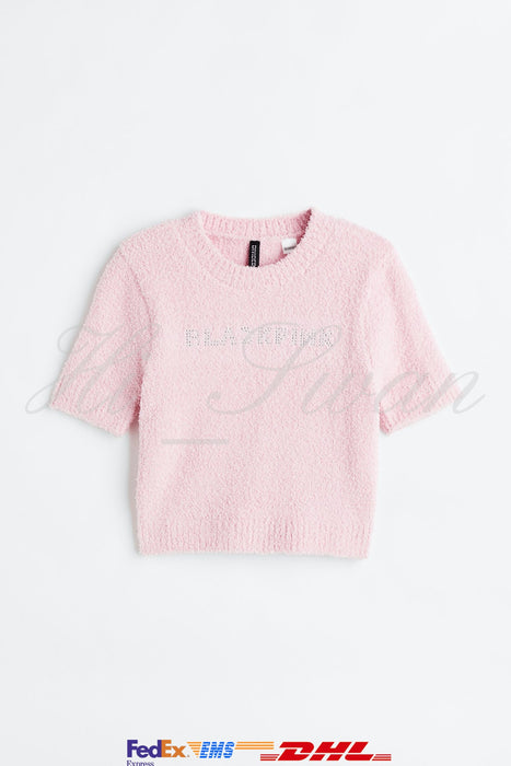 [BLACKPINK] H&M BLACKPINK MERCH Cropped Knit Top 1118632002