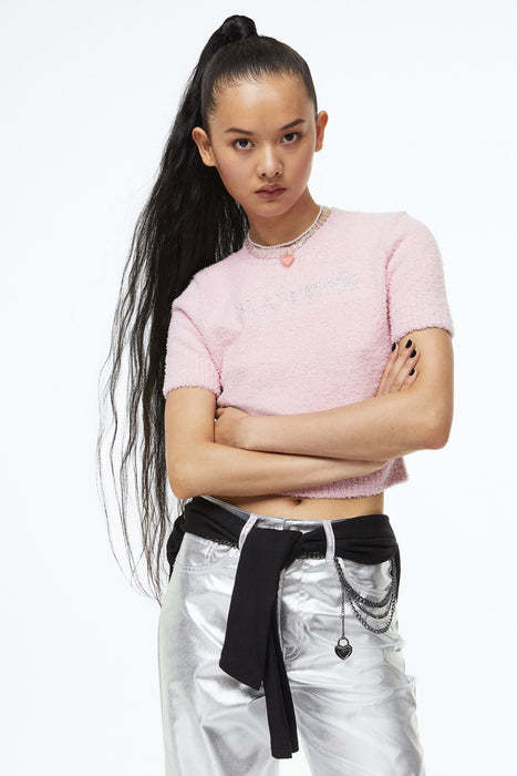 [BLACKPINK] H&M BLACKPINK MERCH Cropped Knit Top 1118632002