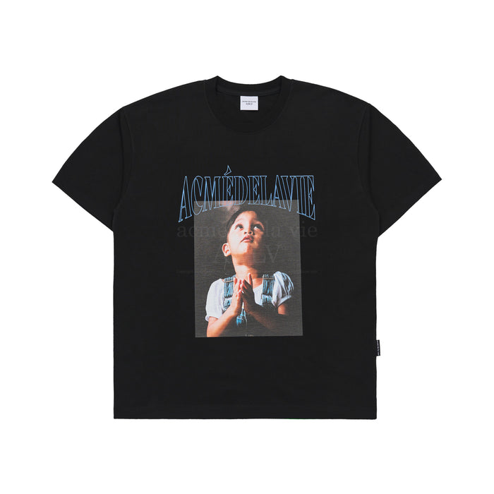 [BLACKPINK] ADLV DTP PRAY GIRL BABY FACE SHORT SLEEVE T-SHIRT BLACK OFFICIAL MD