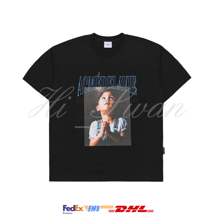 [BLACKPINK] ADLV DTP PRAY GIRL BABY FACE SHORT SLEEVE T-SHIRT BLACK OFFICIAL MD