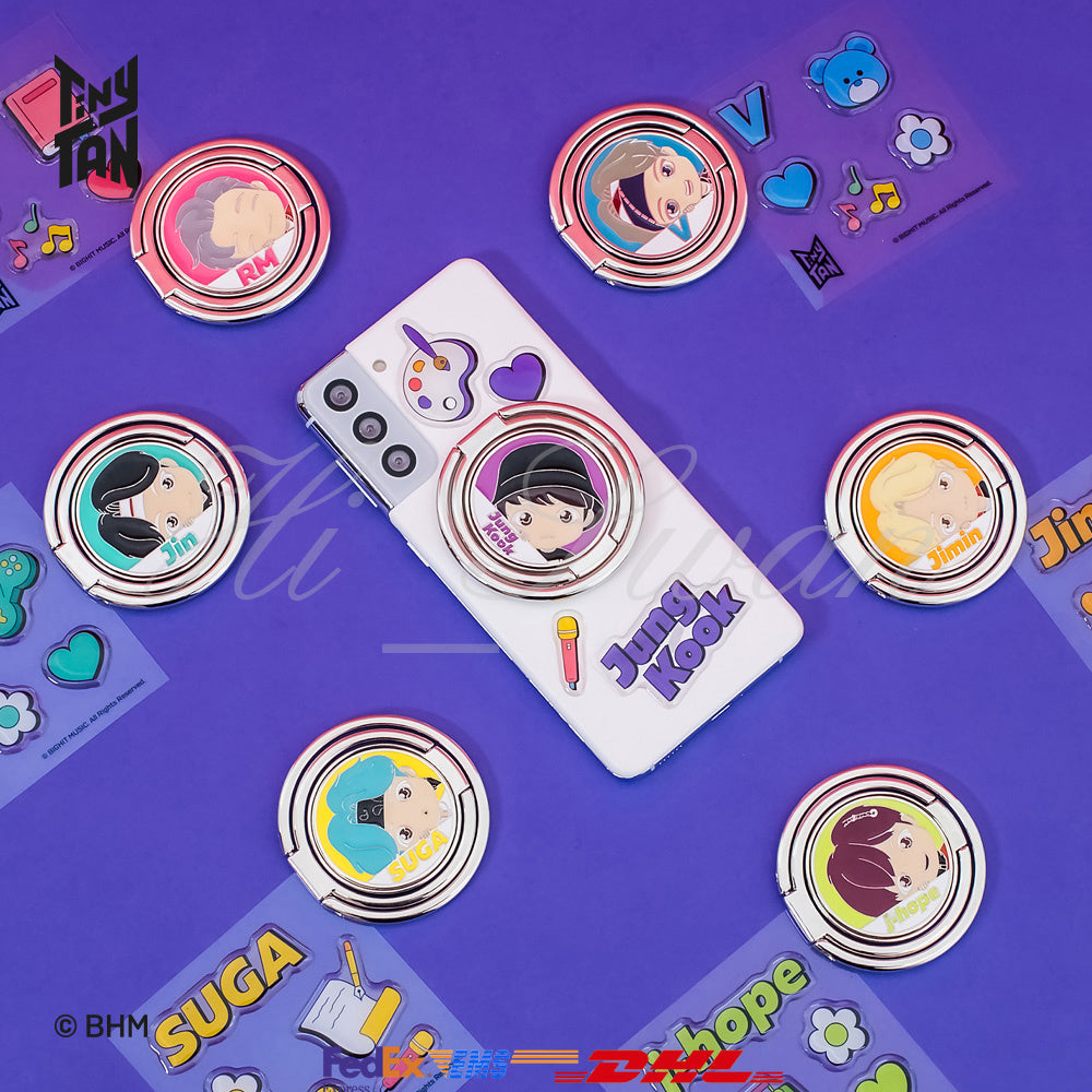 [BTS] - TinyTAN SMARTPHONE RING HOLDER Official MD – HISWAN