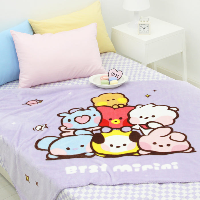 BT21 BT21 minini FLANNEL BLANKET OFFICIAL MD HISWAN