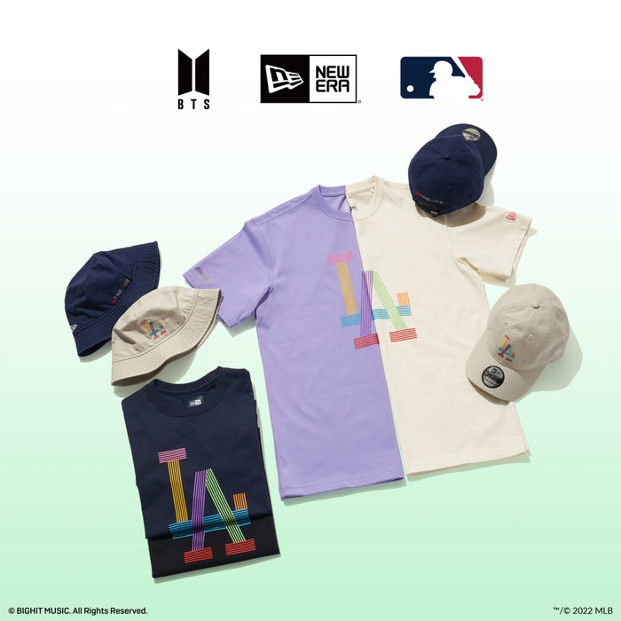 HISWAN [BTS] - BTS x New Era Dynamite La Dodgers T-Shirt 4 Colors OFFICLAL MD XL / Ivory