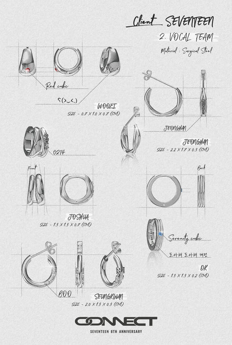 [SEVENTEEN] 8th Anniversary Merch 'CONNECT' EARRINGS OFFICIAL MD