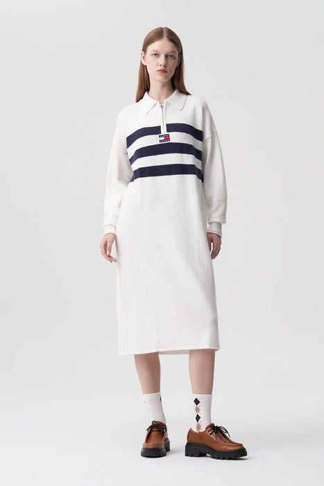 [TWICE] - TOMMY JEANS X NAYEON'S PICK STRIPE HALF ZIP UP DRESS T32C7WOP44TWT2YBL