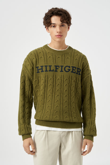 [STRAY KIDS]  X TOMMY HILFIGER Cable Mono Type Crewneck Sweater T12D7KPO460MT10H
