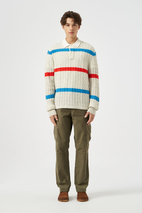 [STRAY KIDS]  X TOMMY HILFIGER Cable Stripe Rugby Knit T12D7KPO470MT1ADK