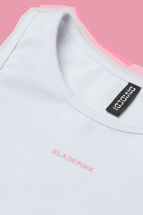 [BLACKPINK] - BLACKPINK X H&M Sleeveless Crop Top WHITE VER OFFICIAL MD