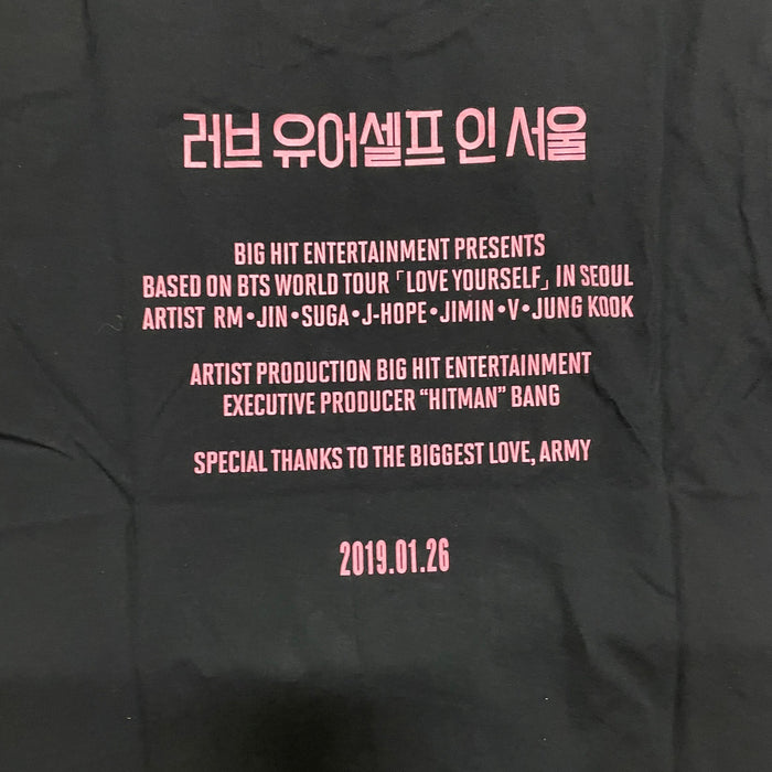 BTS] -BTS WORLD TOUR LOVE YOURSELF IN SEOUL T-SHIRT BLACK OFFICIAL