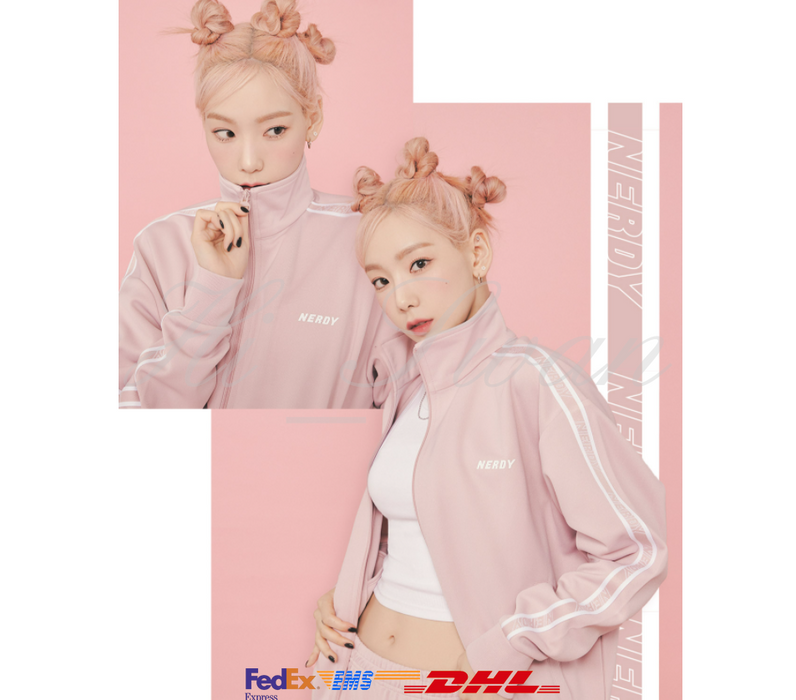 [GIRLS' GENERATION] - TEAYEON 21FW Jacquard Logo Tape Track Set Pink OFFICIAL MD