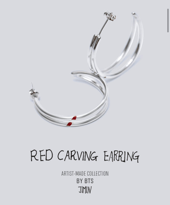 [BTS] - BTS Artist Made Jimin Red Carving Earing Officail MD